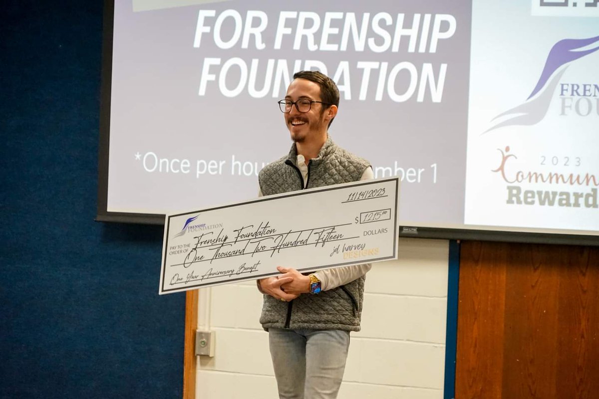 Frenship_FFL's tweet photo. We had a special guest stop by our Nov. board meeting! JD Harvey is a past Character Scholarship recipient &amp; just donated $1,215 to help us continue our Teacher Grant &amp; Student Scholarship initiatives! These funds are from his business's 1 yr anniversary celebration fundraiser! https://t.co/2FhP4r1ERK