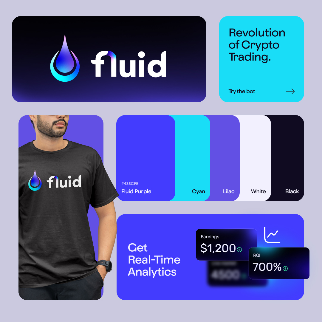 TheRectangle_co's tweet photo. Fluid makes trading faster and easier with their revolutionary Telegram bot 🚀

We had the pleasure to work with them to create their branding, here's a little peek of what we did for them!

#branding #graphicdesign #visualidentity #web3 #cryptocommunity https://t.co/v7vWcts2Hk