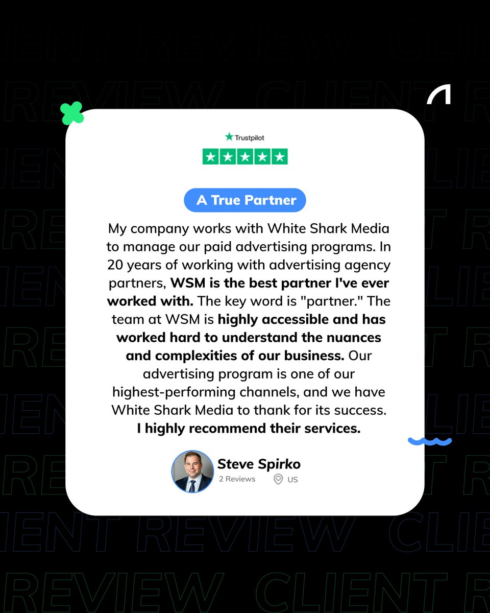 Another happy client! 🌟 We build deep partnerships to understand your unique needs and adapt our strategies as your company grows. Looking for a partner to help you succeed? 👉 whitesharkmedia.com #clientreview #digitalmarketing #digitalagency