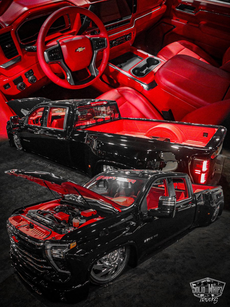 SolidWhipz's tweet photo. ‘24 Silverado 3500 dually laid out on 30-inch @americanforcewheels backed by @accuair E-Level Plus and 4 ViAir 485s built by @phat_phabz on display for Sema Show 2023 - Las Vegas, NV
#chevy #silverado #dually #chevysilverado #americanforcewheels #30s #chevrolet #SOLIDWHIPZ https://t.co/X6a2QMHPoI