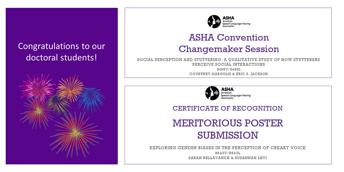 NYU Communicative Sciences & Disorders (@nyu_csd) on Twitter photo 🎇Our students' work is being recognized at #ASHA23, changemaker session meritorious poster
<a href="/srbellav/">Sarah Rose Bellavance</a> @jacksonlabNYU <a href="/SusannahVLevi/">Susannah Levi</a> <a href="/nyusteinhardt/">NYU Steinhardt</a> <a href="/ASHA_Events/">ASHA Events</a> 🎇Our students' work is being recognized at #ASHA23, changemaker session meritorious poster
<a href="/srbellav/">Sarah Rose Bellavance</a> @jacksonlabNYU <a href="/SusannahVLevi/">Susannah Levi</a> <a href="/nyusteinhardt/">NYU Steinhardt</a> <a href="/ASHA_Events/">ASHA Events</a>