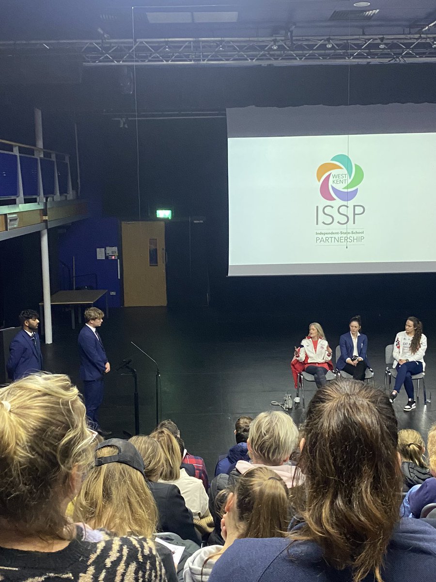 A great evening at Kent College for the first <a href="/westkentissp/">West Kent Independent State School Partnership</a> lecture of the academic year. Really grateful to <a href="/SkinnersSport/">Skinners’ Sport</a> students Bailey V and Sooraj C as well as other ISSP students for hosting the Q&amp;A in the company of Olympians Emily Craig, Sara Parfett, and Natalie Davies.