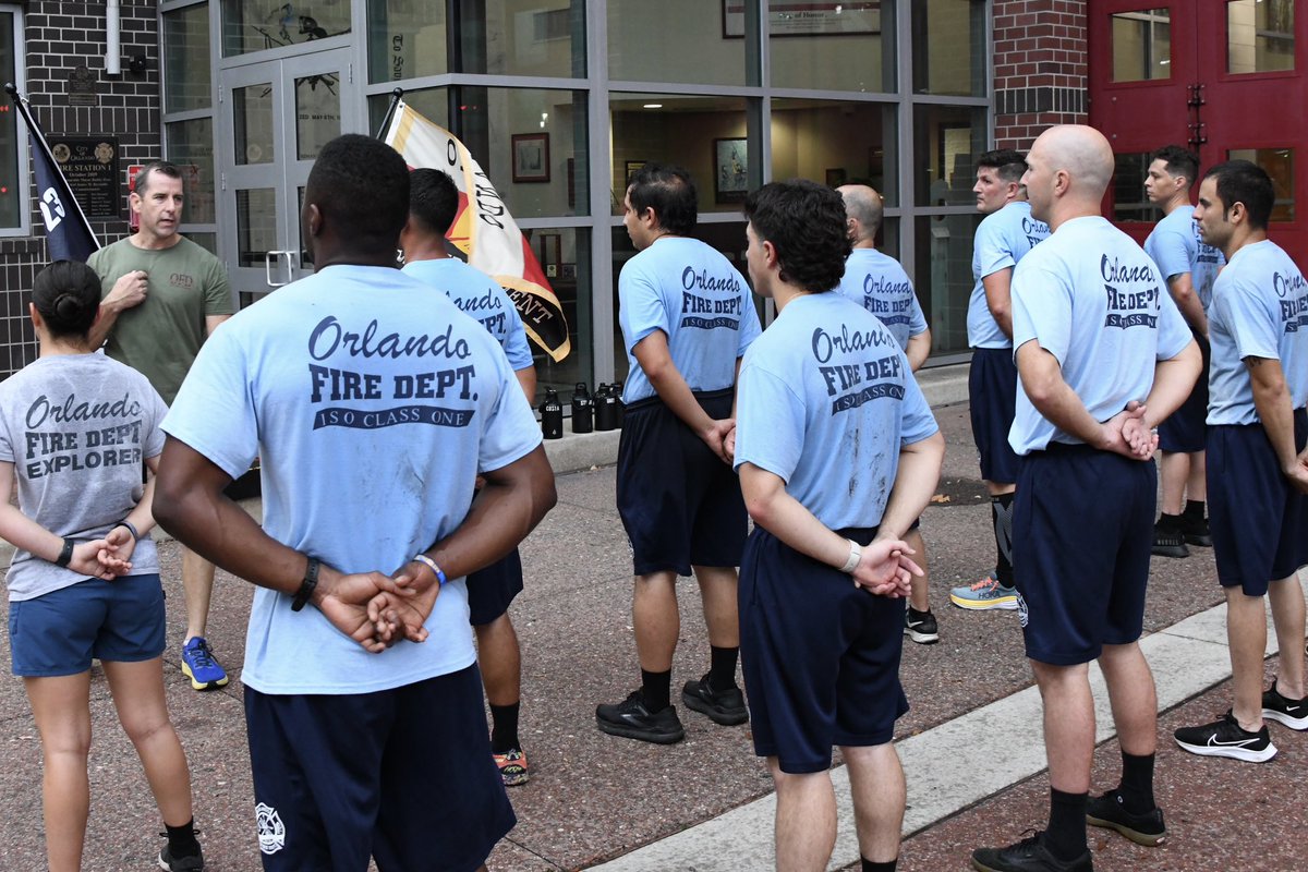 This morning at 6 a.m., our newest Orlando Firefighters embarked on a  journey. Fire Chief Salazar \u0026 Assistant Chief Mcclelland led members on a 6  mile honor run through downtown Orlando, stopping, image size:1199x800