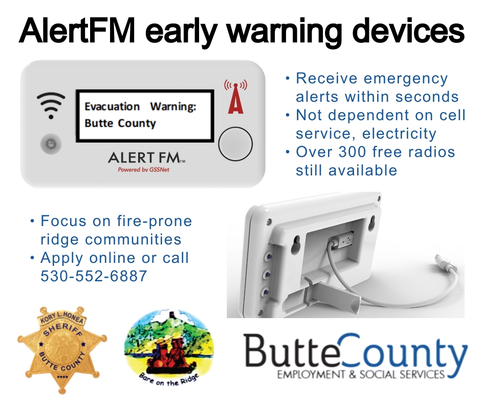 Hundreds of free early warning devices are available to people who live in fire-prone areas of #ButteCounty.
#AlertFM keeps community members informed during a crisis—delivering life-saving alerts within seconds.
Read more here>>bit.ly/AlertFM