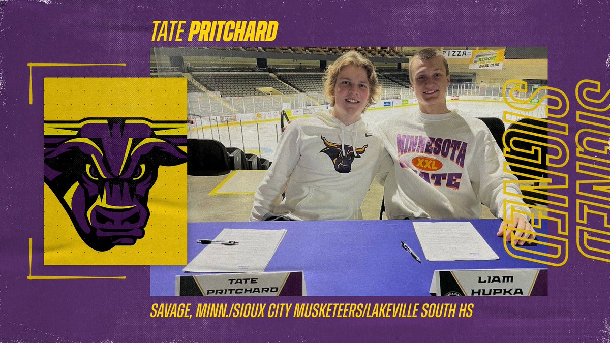 Excited to sign <a href="/3Tpritch/">Tate Pritchard</a> for 2024! Skilled, responsible forward. <a href="/MinnStAthletics/">Minn. St. Athletics</a>