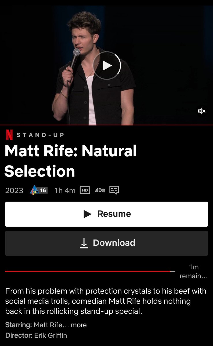 Louis_Oops_'s tweet photo. @mattrife it was the mic drop in the end for me!!! Well done on yet another successful special. And don't  let the trolls ruin this for you. You are an amazing comedian and deserve the success you worked so hard for! #NaturalSelection https://t.co/59M3pVTtsz