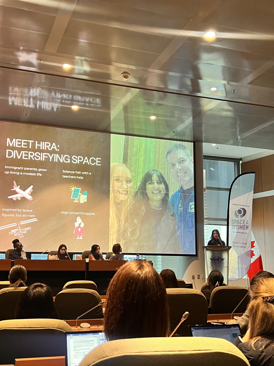 🇺🇳UN Space4Women Expert Meeting 👩‍🚀

Check out our president <a href="/hirainspace/">hira</a> and our past fellows Makenna Kuzyk (2022) and Paula Bosca (2022) at the week-long Space4Women Expert Meeting hosted by <a href="/UNOOSA/">UNOOSA</a> &amp; <a href="/csa_asc/">Canadian Space Agency</a> ! (1/n)