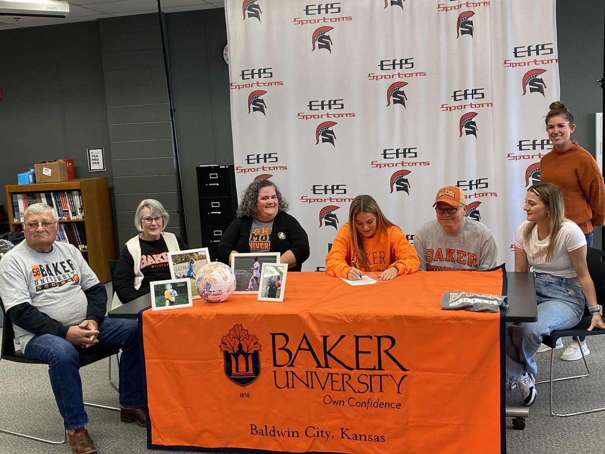 DSherwoodSJ's tweet photo. .@emeilbennett signs to play soccer at @BakerAthletics. 

#KSPreps https://t.co/vlYdMrswTN