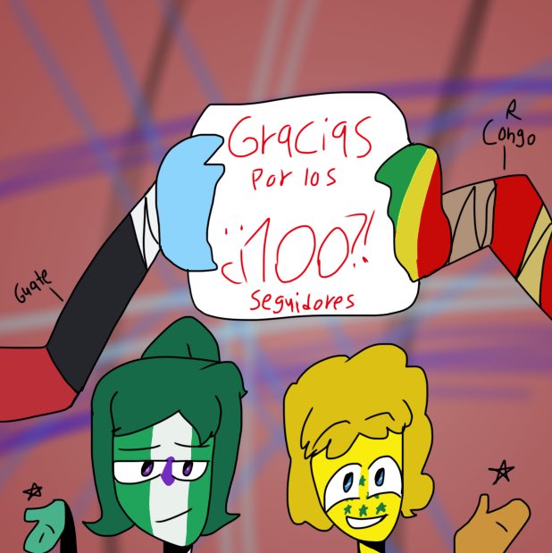 Gadixame's tweet photo. Muchá, fuera de joda y después de la publicación de abajo ví que hasta ahorita [o anoche?] llegamos a los 100.
SoOo pidan cualquier country para festejar aquello [y acá un dibujito pq si]

#CountryhumansCongo
#StatehumansElProgreso
#StatehumansRetalhuleu
#CountryhumansGuatemala https://t.co/g3e15fDqyg