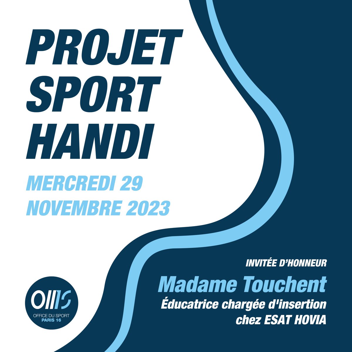 👋 J-14 : L’OMS 16 recevra Madame Touchent, éducatrice chez ESAT HOVIA, qui partagera les besoins de son institution.
👉Cette soirée vise à la mettre en relation avec nos clubs pour étudier leurs opportunités d'accueil de personnes en situation de #handicap.
#sport #inclusion