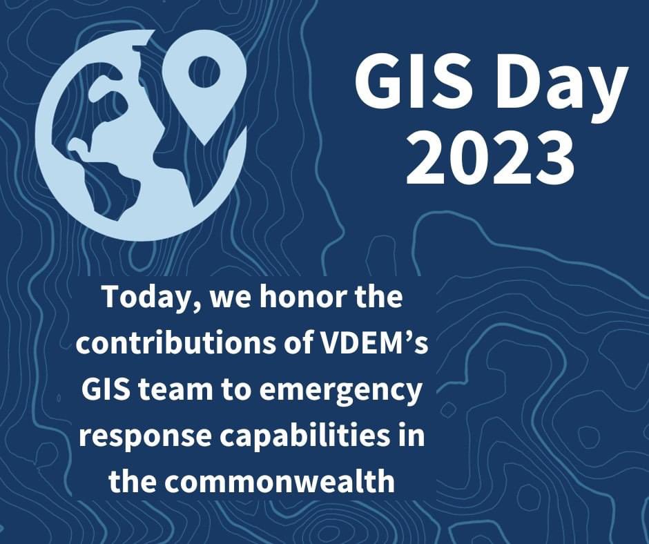 VDEM's tweet image. 🌐 Happy GIS Day! Today, we salute the VDEM GIS team & all those involved in advancing geospatial technology to enhance emergency response capabilities. Your commitment to innovation makes Virginia safer & more resilient! 🙌🚨 #GISDay #SpatialIntelligence #GISHeroes #VGIN