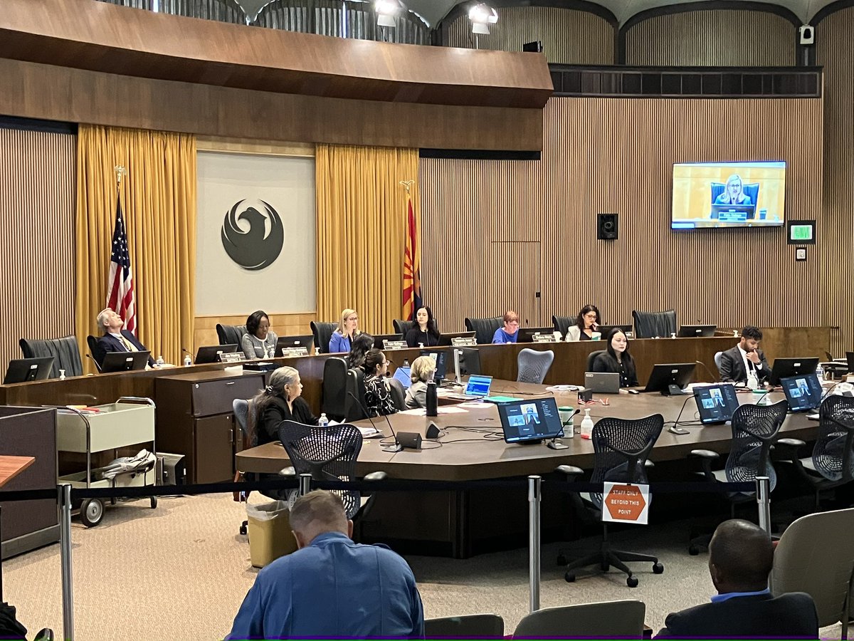 I am at Phoenix City Council chambers. The meeting started with a moment of silence for former interim Mayor Thelda Williams who died yesterday from cancer. Williams served the city for 30 years off and on.