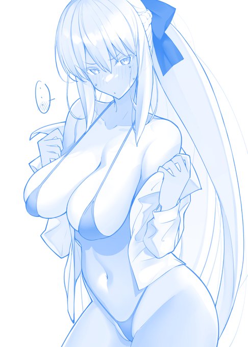 急に寒くなったのでビキニ水着のモルガン陛下に温めて欲しいrkgk (キャラ基本塗り #FGO 