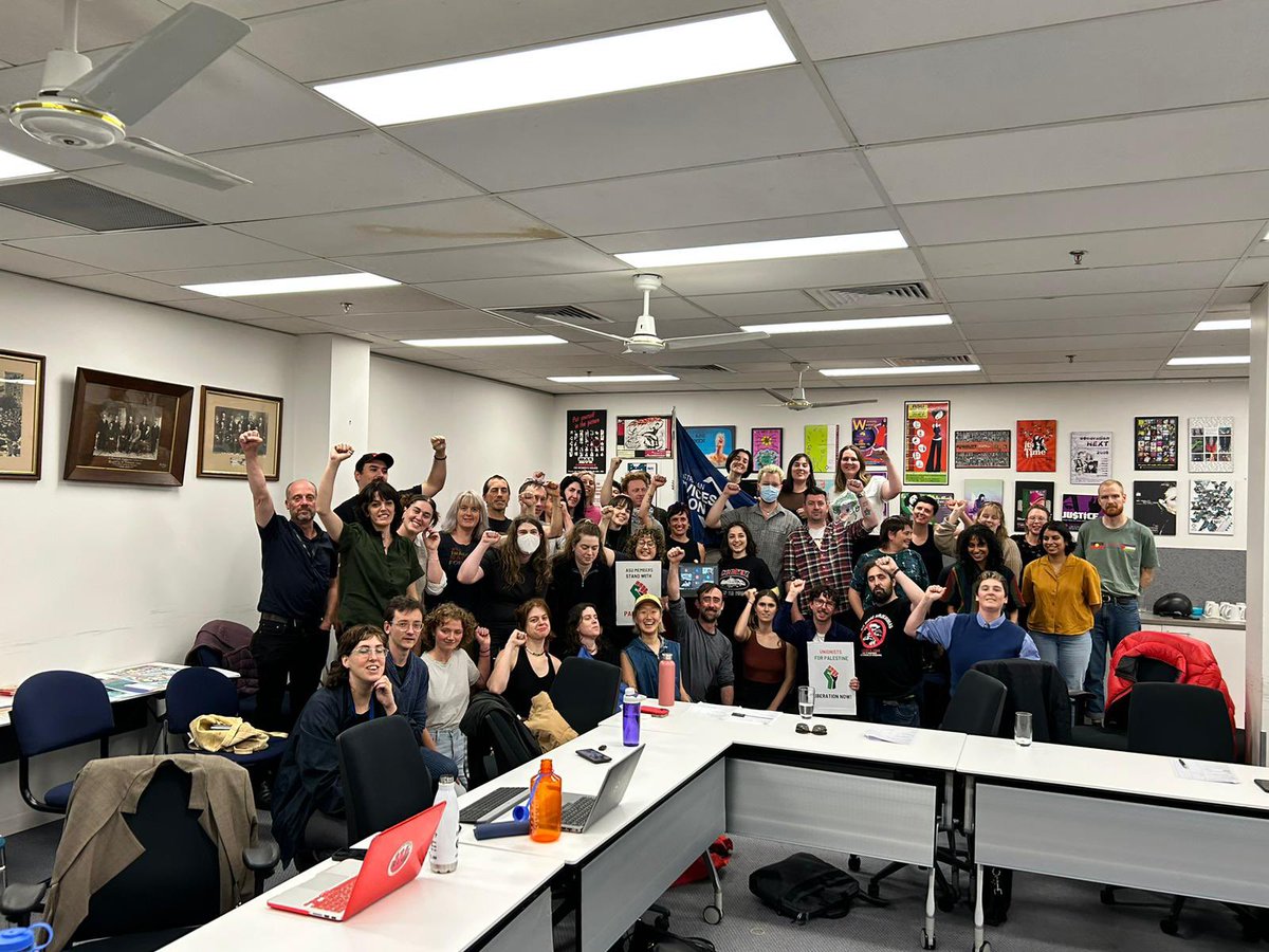 .<a href="/ASUnion/">Australian Services Union</a> members for a Free Palestine met last night in Naarm. New members told the meeting they joined the Union because they’ve seen members campaigning to stop  the genocide.Members are the union, to get involved in collective power in action, see the link in the bio.