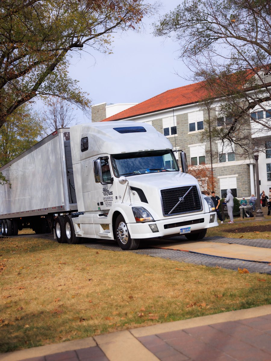 JMU's tweet photo. .@CollegeGameDay sure knows how to make an entrance... the set up on the Quad is officially underway!

#GoDukes @JMUSports https://t.co/ZfWwvYtcNt