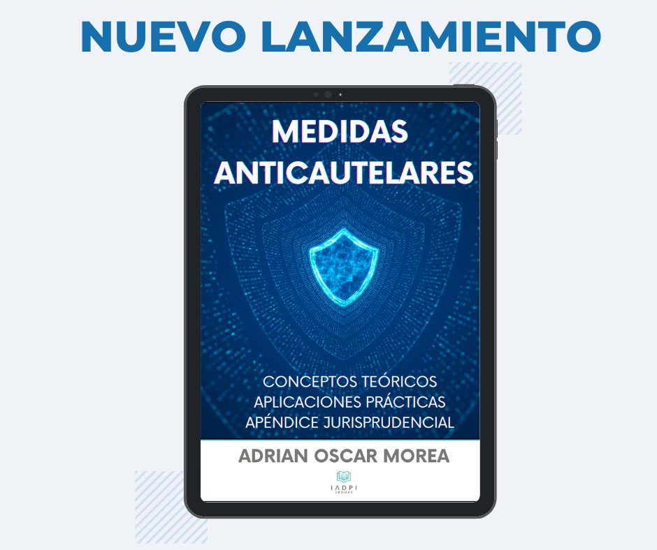 ¡Nuevo lanzamiento 💣!
"Medidas anticautelares" por Adrian Morea
Un instituto disruptivo y novedoso, generalmente no regulado en los Códigos, pero con una funcionalidad y utilizada práctica formidable
¿Qué es esto de las medidas anticautelares? 🤔
Mirá el siguiente posteo
👇
