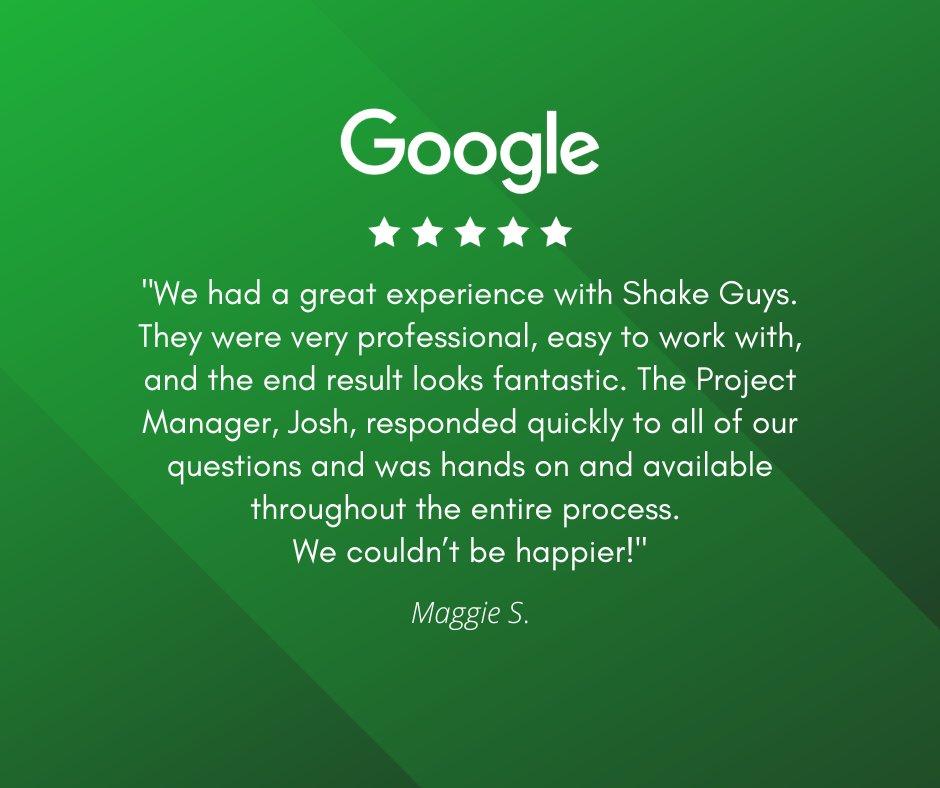 ShakeGuys's tweet photo. Maggie, Congrats on your new DaVinci Select Shake Roof! Thank you for the thoughtful review. We are excited to hear you think the Roof looks fantastic, and that Shake Guys provided you with professional service.๐
#ShakeGuys #roofing #Goolgereview #fivestarreview #didyouknow https://t.co/G7mJ9Z79aj