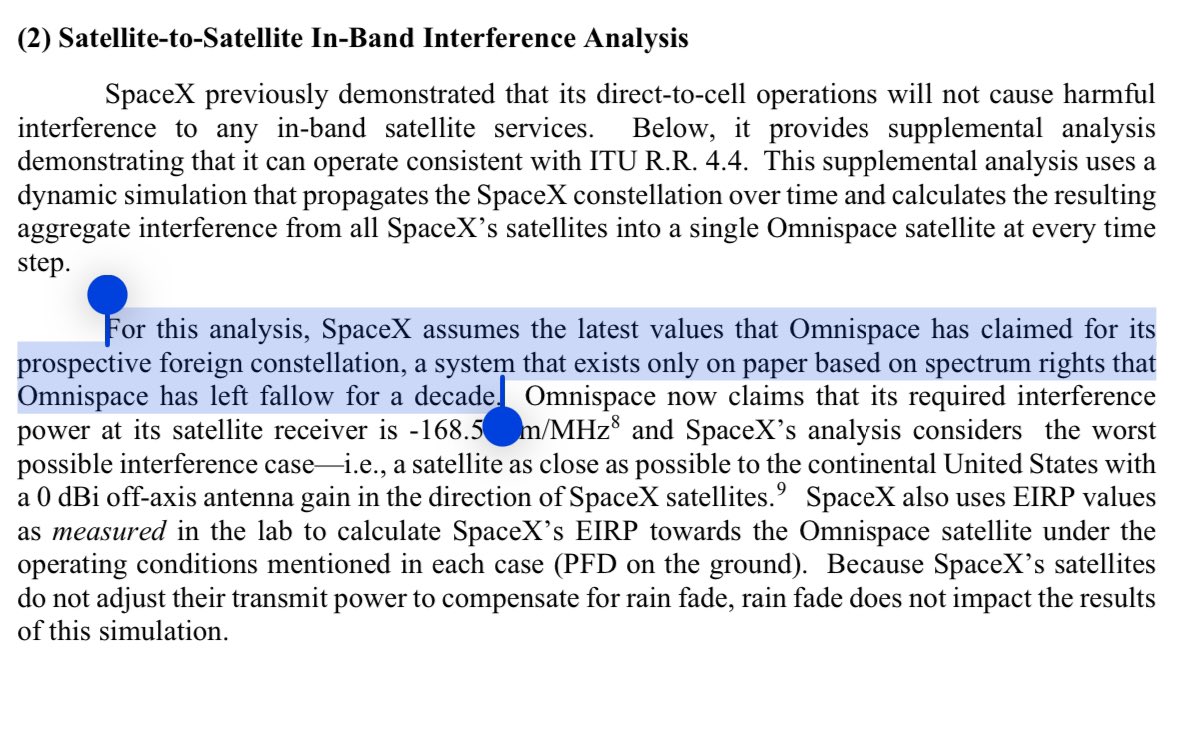 Why is <a href="/spacex/">SpaceX</a> lying to the <a href="/FCC/">FCC</a> about <a href="/omnispace/">Omnispace</a> not having satellites in orbit? They have 2 satellites in orbit, but more troubling this language sounds anti-competitive/monopolistic. 

licensing.fcc.gov/myibfs/downloa…

<a href="/JRosenworcelFCC/">Jessica Rosenworcel</a> <a href="/BrendanCarrFCC/">Brendan Carr</a>