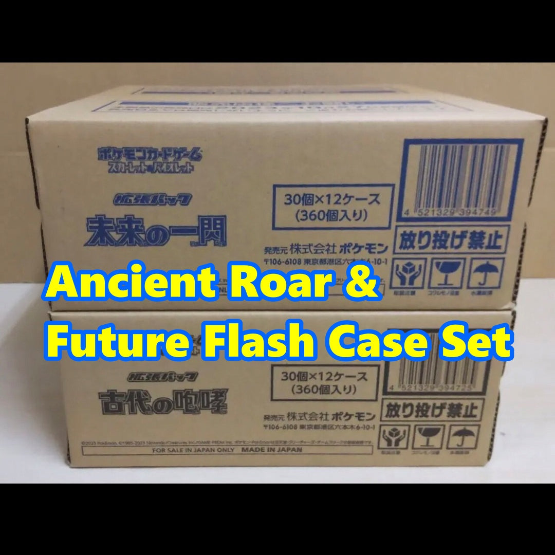 Ancient Roar &amp; Future Flash Set of 2 Case. The price is $1250. 
Ancient Roar $660
Future Flash $630
reiwajapan.store/products/ancie…

More discount if you deal with Paypal or Wise. Please DM me.

#pokemon #pokemoncards