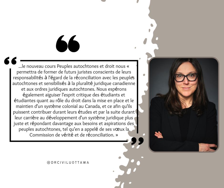 Droit Civil uOttawa (@drciviluottawa) on Twitter photo La Section de droit civil répond à l’Appel à l’action 28 de la Commission Vérité et #réconciliation – un nouveau cours Peuples autochtones et #droit enseigné dès la première année. Pour lire l’article au complet : bit.ly/49wVW2h
@SophieTheriaul7 @uottawa <a href="/uOttawa/">Université d'Ottawa | University of Ottawa</a>Media La Section de droit civil répond à l’Appel à l’action 28 de la Commission Vérité et #réconciliation – un nouveau cours Peuples autochtones et #droit enseigné dès la première année. Pour lire l’article au complet : bit.ly/49wVW2h
@SophieTheriaul7 @uottawa <a href="/uOttawa/">Université d'Ottawa | University of Ottawa</a>Media