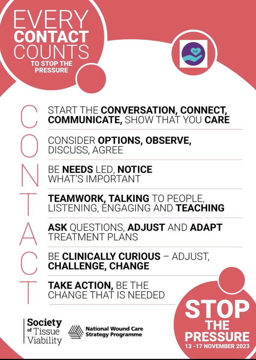 LTH_TissueVia's tweet photo. Today is about Asking questions, Adjusting and Adapting treatment plans as part of #makeverycontactcount #stopthepressure πβDont forget to include patients preferences as part of care planning and holistic care @LeedsHospitals https://t.co/sqx4jdGVEh