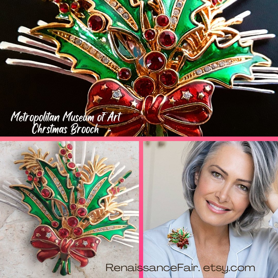 renaissancefai's tweet photo. Holly Berries Tied Ribbon Brooch, Metropolitan Museum of Art, Spray, Enamel Green Red, Vintage https://t.co/0OUhCCJY3V #brooch #vintage #Christmas #ribbon #bow #enamel #spray #bouquet #red #green #holly #berries #MMA #metropolitanmusuemofArt #MMA #2cast #layering https://t.co/mYVjqzhPzA