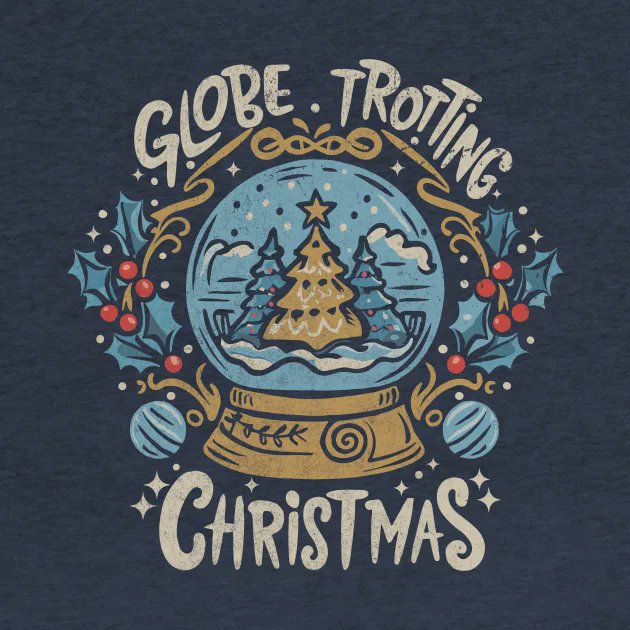 ✨Embark on a festive adventure with our 'Globe-trotting Christmas' tee! 🌍🎄 <a href="/TeePublic/">TeePublic</a>! tee.pub/lic/alCOay5BS5Y #Christmas #Christmasgifts #globe #tshirt #giftideas #snow