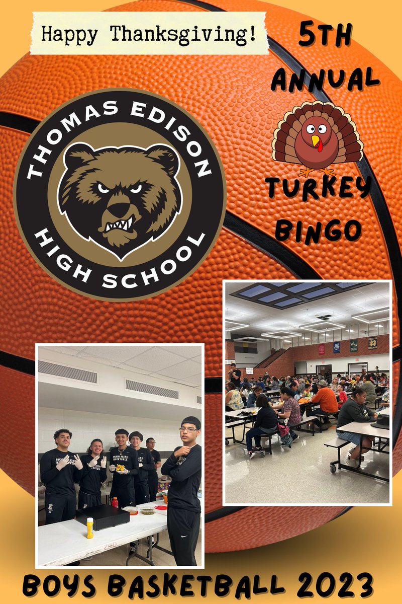 Boys Basketball 5th Annual Turkey Bingo. 🏀 Great job Coach Cardenas and staff! Community coming out and enjoying this great event! #ALLIN