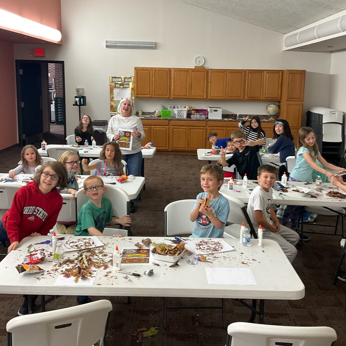 TroyMiamiCtyPL's tweet photo. Our last Wacky Wednesday of the season was a mess, but the leaves were falling for fun!

Say hello to Miss Lisa, our new STEAM Programming Specialist, we are excited to have her as part of our team! You will see her at #TMCPL and our branches working with all ages! https://t.co/PA05o99yfK