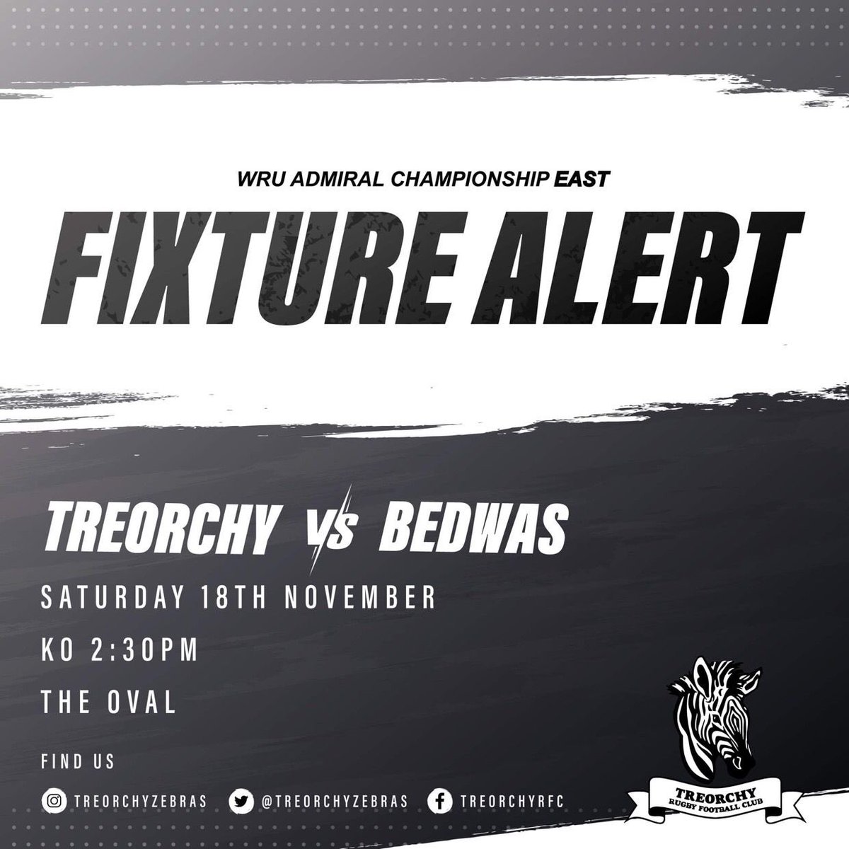 TreorchyZebras's tweet photo. A crucial home game for the Seniors 1st Team squad this Saturday as we entertain @bedwasrfc at the Oval
Itโs the first home game in a month, and therefore why not get your rugby fix by getting out to support our boys and bring the noise
@WRUChampionship EAST
๐๐ฅ๐ฆ #TreTreTre https://t.co/UnvcdVVX9P