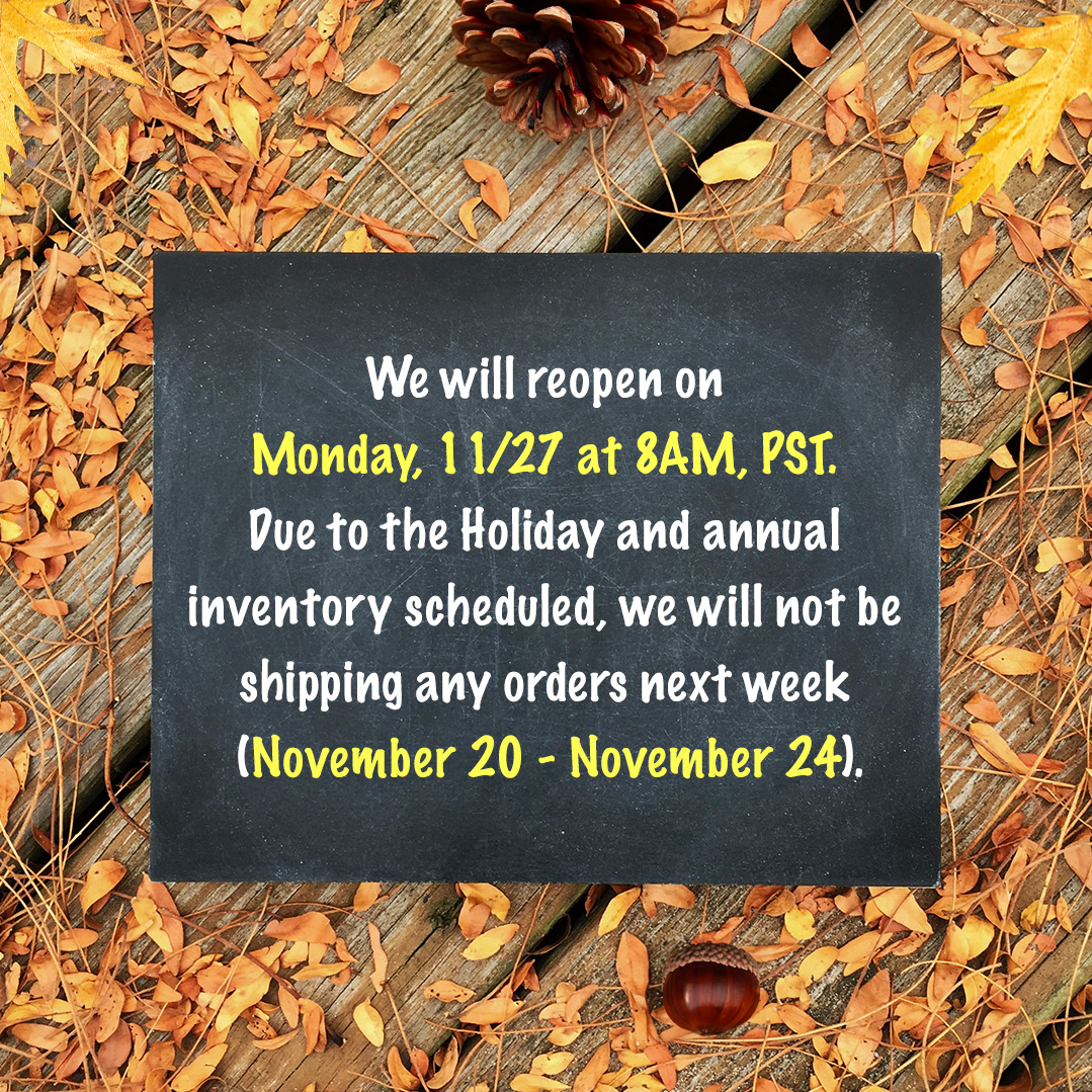 DMSTriageTags's tweet image. Thanksgiving Hours are limited next week and we won't be shipping orders due to the holiday and our annual inventory. Orders received next week will ship the week of the 27th.

11/20-11/24
Mon &amp;amp; Tues: 7AM-3:30PM, PST
Wed: Closing Early
Thurs: Closed
Fri: Closed

#DMS