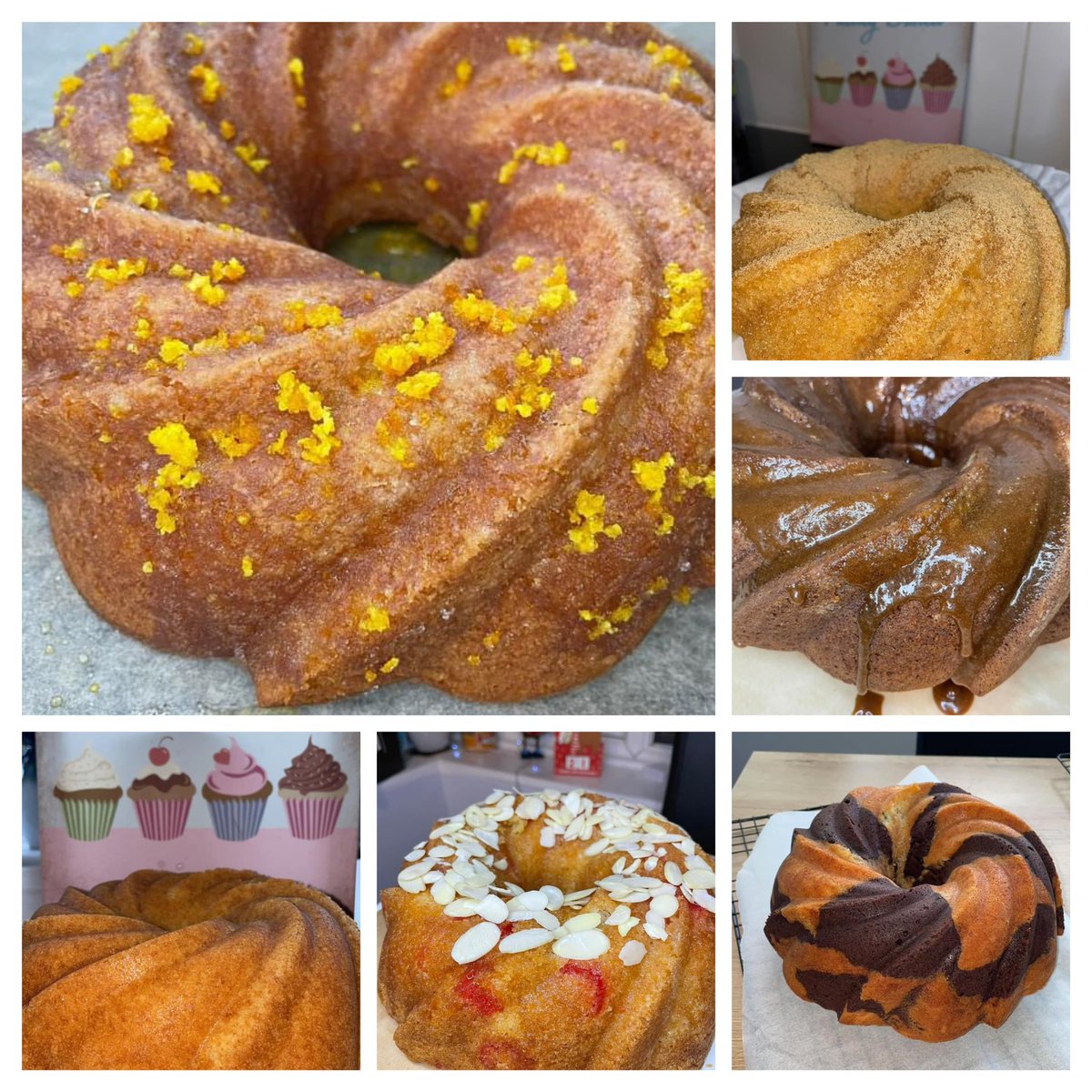 Today is #bundtday so here’s a little collection of Bundt cakes I have made over the months. 

Different flavour, always the same pan! 

#NationalBundtDay #nordicware #GBBO #bundtcakes