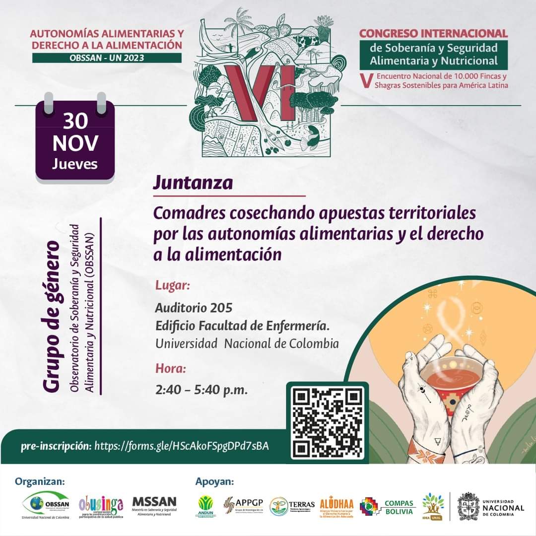Como parte integral de nuestro VI Congreso Internacional, estaremos desarrollando un espacio de juntanza de comadres 🌼💜

📅 30 de noviembre.
📍 Auditorio 205, Facultad de Enfermería.
🕜 2:30 - 5:30 p.m. 

Inscríbete a través del siguiente link:
docs.google.com/forms/d/e/1FAI…

🧵 (1/3)