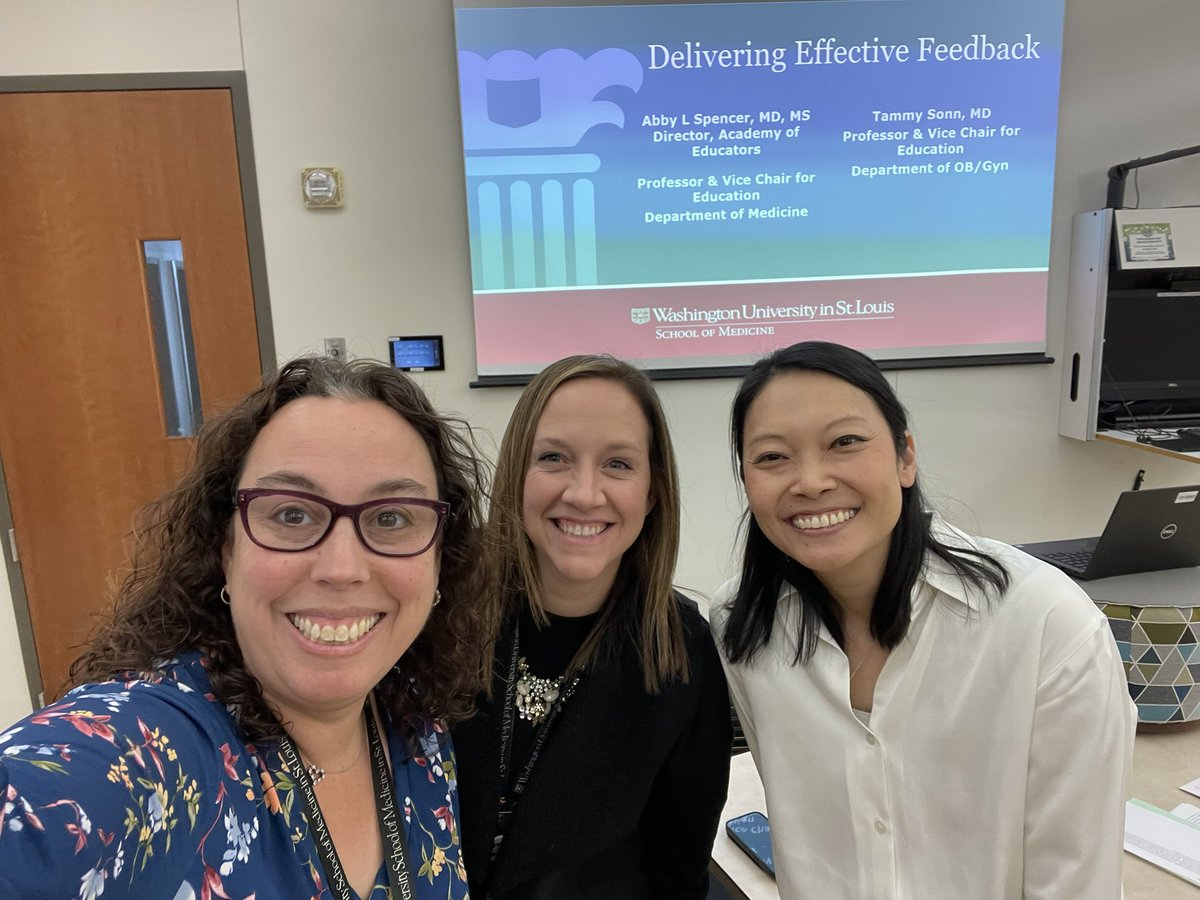 abbyWUim's tweet photo. 🎉🥳🥼🩺 Yay! It’s @WUSTLmed #ProgramDirectorBootCamp day! So much fun to teach w #MedEd superstars @dcoscomd & @TammySonn1203! Our favorite topics #Feedback & #Remediation!#PDBootCamp is thrilled to be 3months into our 2nd cohort!Thx again to @ELAMProgram for supporting my #IAP! https://t.co/H4A8Om4Uep