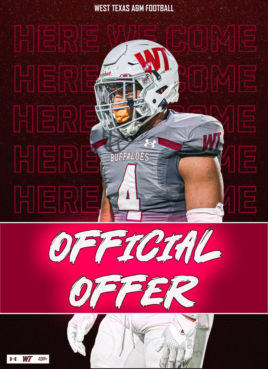#AGTG ⭕️Blessed to receive my 5th offer from West Texas A&amp;M !! ❤️
<a href="/CoachJoshLynn/">Josh Lynn</a> <a href="/WRAB50/">William Blaylock</a>