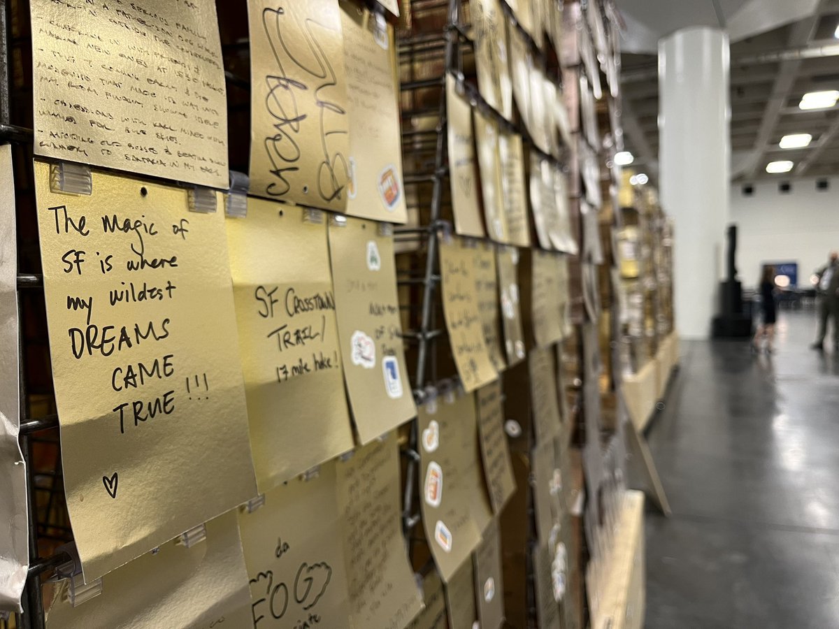 San Francisco Chief of Protocol, Maryam Muduroglu participates in the “Love Letters to SF” instillation at the 2023 APEC CEO Summit. Composed of glistening letters written by SF locals and visitors, the exhibit showcases the city’s spirit and civic pride. <a href="/shineonSF/">Shine On SF</a> 
#APEC2023SF