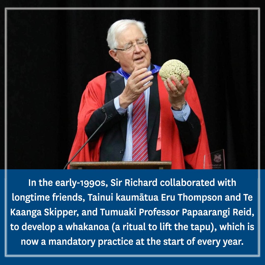 In a ceremony held at Waipapa marae, Distinguished Professor Sir Richard Faull received a korowai and tokotoko for his contributions to Māori and neuroscience.