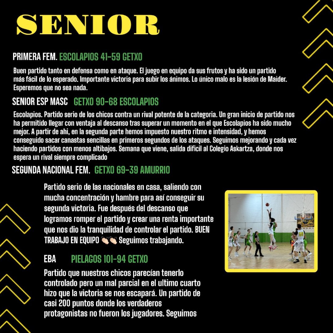 GetxoSaski's tweet photo. #CronicasFederados Fin de de semana
#getxosaski⚫️🟡 https://t.co/1Zw8g6tUlm