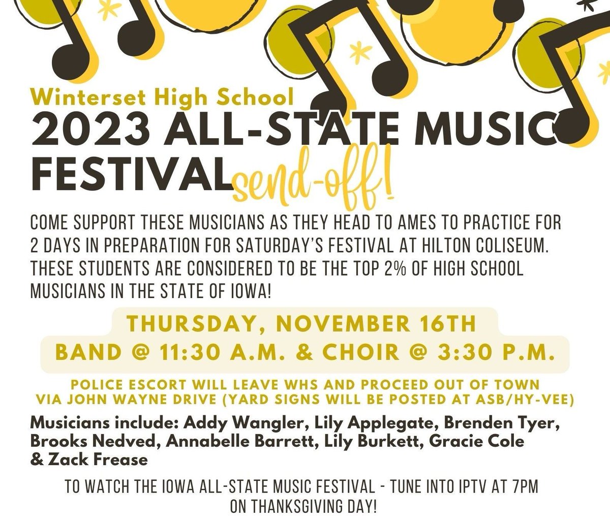 WintersetBands's tweet photo. Good luck to all of our All-Staters this weekend! #wintersethuskypride https://t.co/SLPP4BwY02