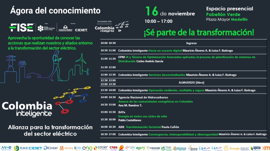 colombiaintelig's tweet image. ¡PARTICIPA DEL ÁGORA DEL CONOCIMIENTO! #FISE2023
@colombiaintelig @FISE_Colombia
1️⃣6️⃣de noviembre
Conoce la agenda👇
fiseportal.fise.co/ferias/feria-f…
Inscribite sin costo0️⃣‼️👇
live.eventtia.com/es/feriafise20…
Sé parte de la transformación en el pabellón verde 1️⃣0️⃣AM maps.app.goo.gl/ktZUxUDZJueqnm…