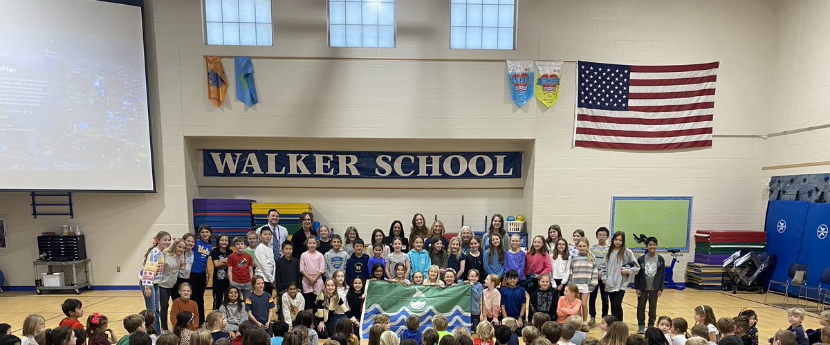 WildcatsWalker's tweet photo. Thanks to our “green initiatives” this year and the awesome leadership of Mrs. Karrow’s Eco Club, Walker School was awarded the Water Quality Flag from DuPage SCARCE at today’s all school assembly. Walker Proud. https://t.co/ntFyI9xt4G