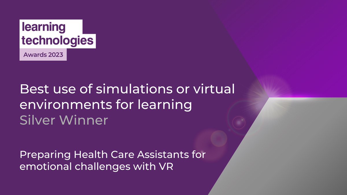 Congratulations to the #LT23Awards Silver Winners for Best use of simulations or virtual environments for learning - Inizio Engage XD!