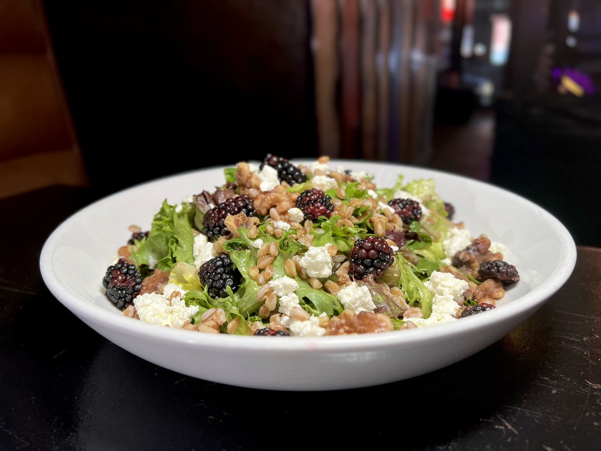 New food and drink items coming to PB&amp;J. Here’s a sneak peak of Goated! It’s made with mixed greens, honey herb vinaigrette, farro, candied walnuts, goat cheese, and blackberries! This salad is the Greatest Of All Time!#westloop #GOAT #PBJwestloop #fultonmarket #newmenuchic