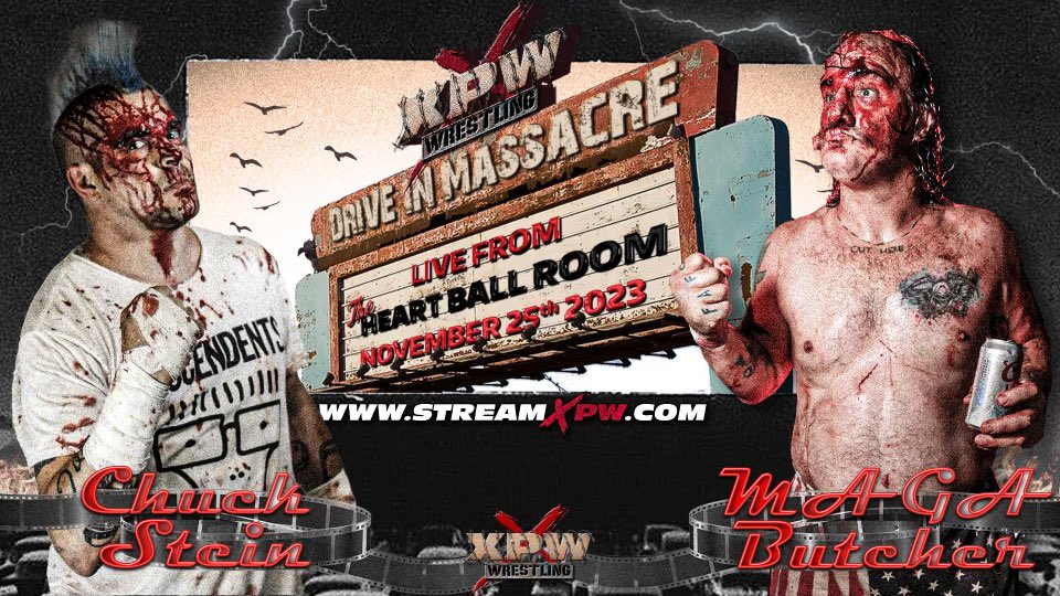 IN LESS THEN 2 WEEKS LUDARK SHAITAN VS MICKIE KNUCKLES THE MAGA BUTCHER VS CHUCK STEIN XPW Presents Drive-In Massacre 🎟 GET TICKETS NOW: tinyurl.com/2p89tdkw - Saturday Nov 25 - The Heart Ballroom - Newark,NJ - 8pm STREAMING📺📺📺📺📺 streamxpw.com…