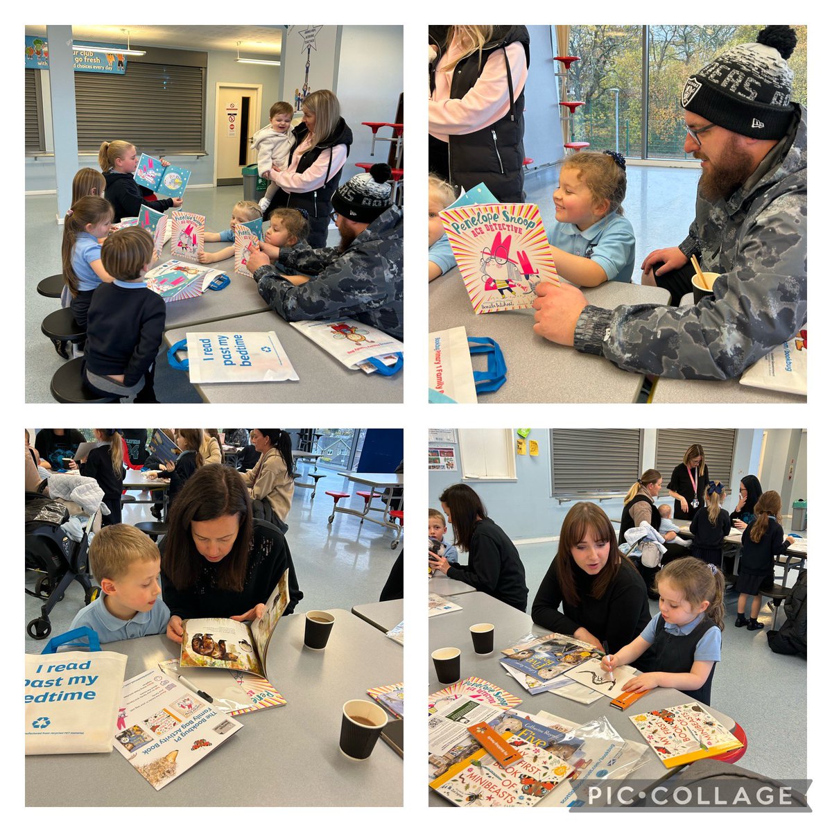 ChatelheraultPS's tweet photo. What a busy afternoon for Room 1 today! We welcomed in parents/carers for @BookWeekScot and had lots of fun exploring our @Bookbug_SBT bag with the help of our senior librarians. 📚 📖 ⭐️
@SLCLiteracy #readingschools @scottishbktrust #readingrolemodels #RfP https://t.co/38kCB8PVTI
