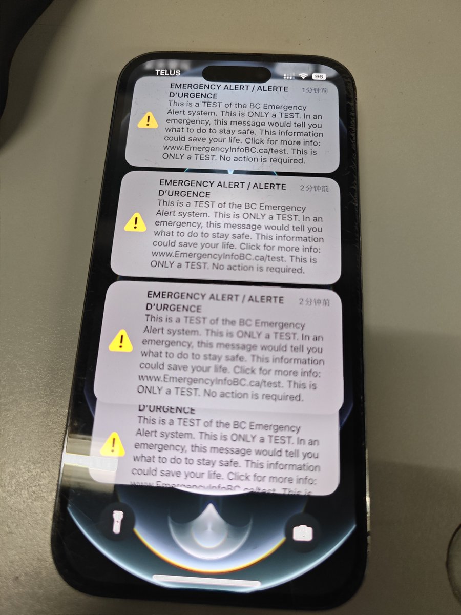 AkumAngel_'s tweet photo. @EmergencyInfoBC STOP SPAMMING people. One or two tests are okay but it's NOT FINE to send infinite alerts to interrupt people's work. https://t.co/tPjAl7jejj