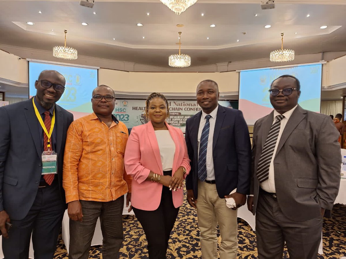 RegionRhd's tweet photo. Central Regional Director of Health Service-Dr.Mrs.Marion Okoh-Owusu (https://t.co/L0qp4fZgkc) with the Regional Directors of Health Service for Bono East, Ahafo, Bono and Director-ICD-GHS Hdqtrs at the National Health Supply Chain Conference in Accra. https://t.co/hMTjqQWXR7