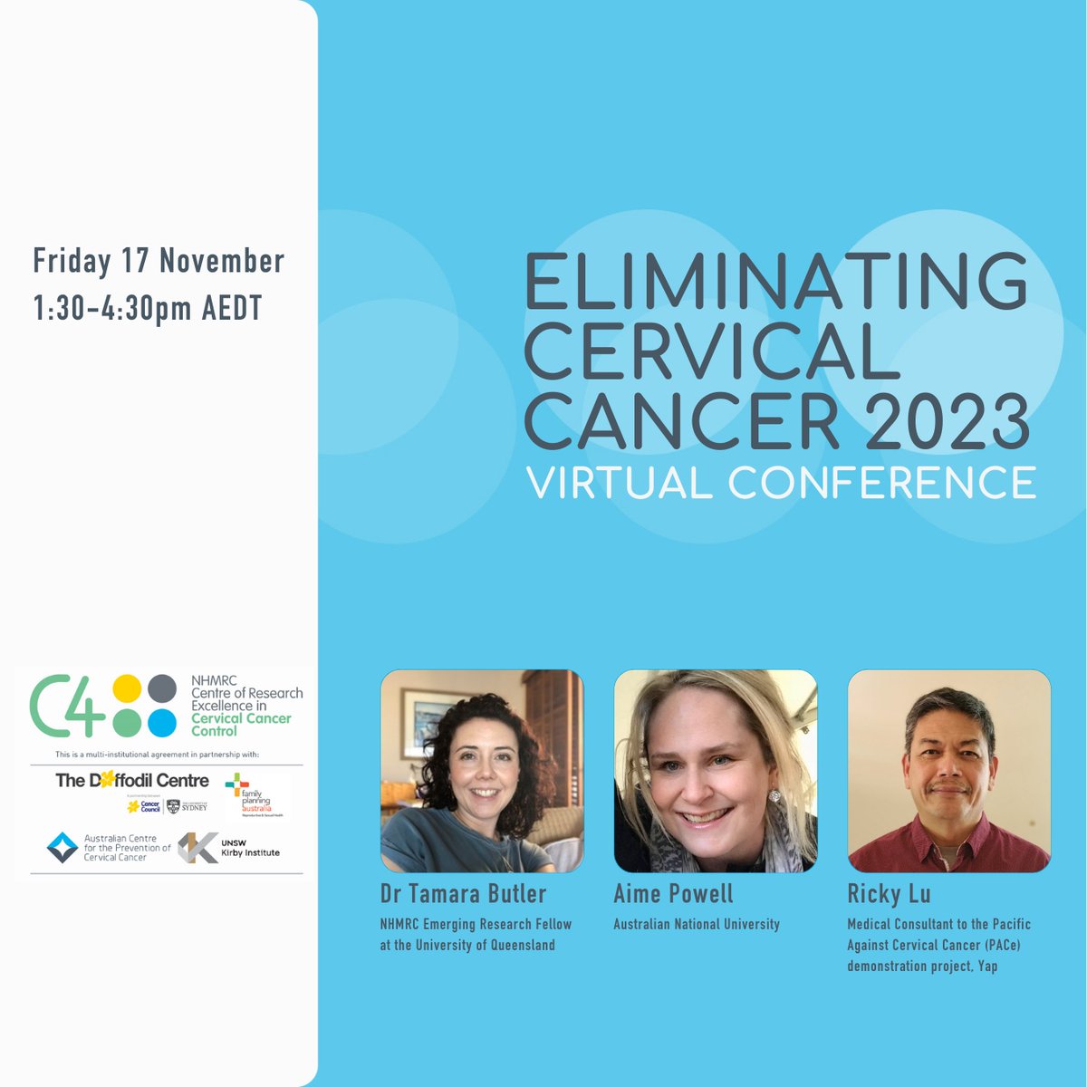 ECC2023 starts tomorrow! Key topics include achieving equity in cervical screening in Australia and New Zealand, and successfully implementing HPV testing in low-and-middle-income countries. Register: bit.ly/C4-ECC2023 Program: acpcc.org.au/c4/ecc2023-hom…