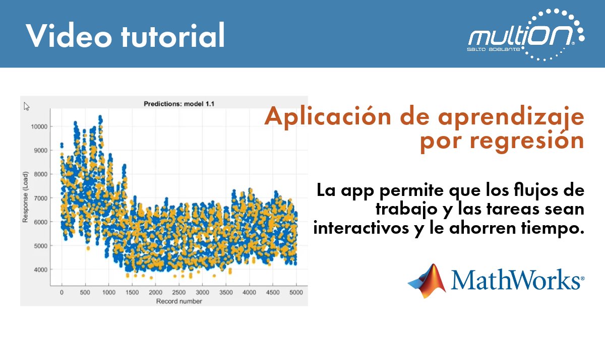 MATLAB_Mexico's tweet image. #Regression Learner bit.ly/45WXyQk le permite explorar sus #datos, especificar esquemas de validación, optimizar #hiperparámetros y evaluar el rendimiento del #modelo. Obtén #MATLAB completo aquí: bit.ly/3qhcwwu #AI #data #maths #Toolbox #grader #Simulink
