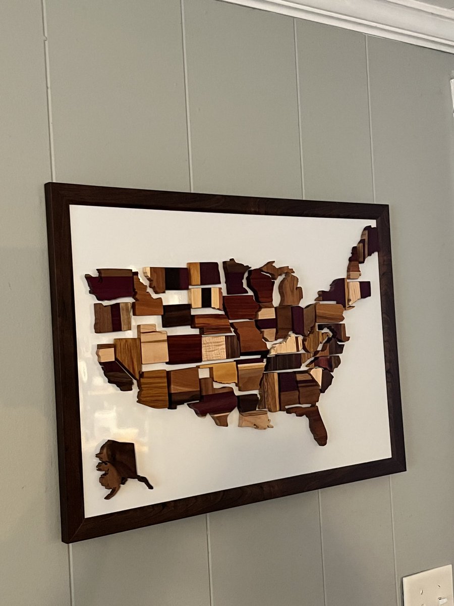 WoodOx4's tweet image. Making progress… only a few States left. 🇺🇸 
#usa #woodworking #usmap